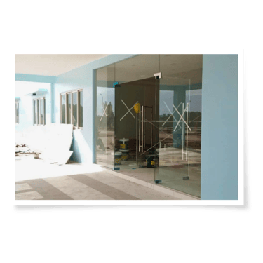 a storefront glass door newly installed