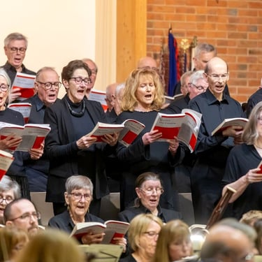 Combined choirs singing Haydn's Creation, Feb 2025