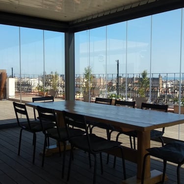 restaurant glass curtains