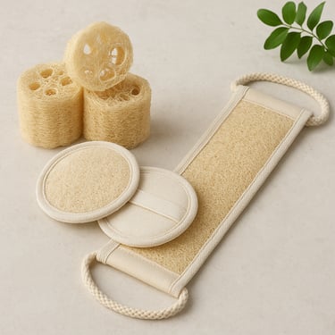 Lufe naturale din dovleac și perii exfoliante pentru corp