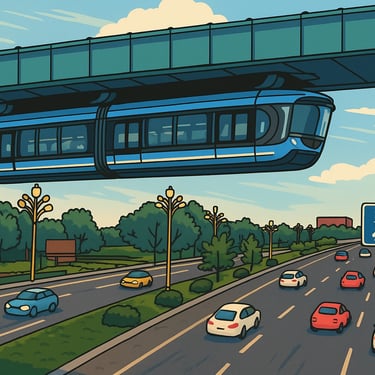 a train car is going over a bridge