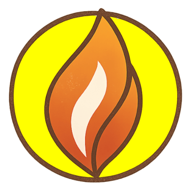 Calm By Grace Logo … Auburn flame of peace burning bright!
