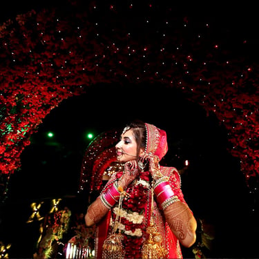 Red rose floral decor at a wedding venue