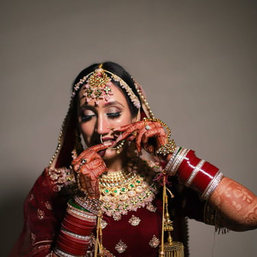 Candid bridal portrait photography with dramatic lighting