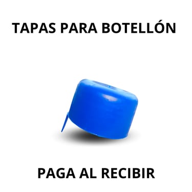 a blue plastic bottle with a blue cap on it