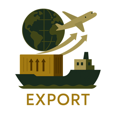 Global export icon for olive oil shipping and worldwide delivery