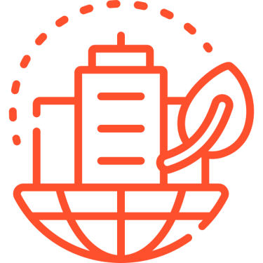 a building with a globe and a globe in the background