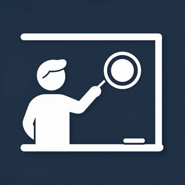 a person standing in front of a presentation board