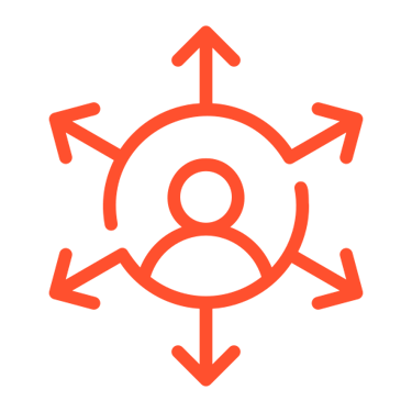 a person with arrows pointing up to a person with an arrow pointing up