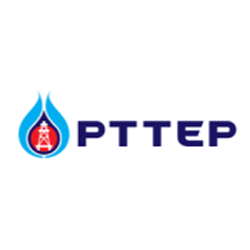 Official PTTEP logo featuring a blue flame icon with an oil rig and bold blue text.