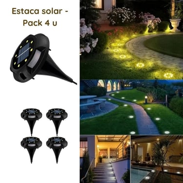 muestra luz solar tipo estaca para jardin o senderos - usos - pack 4 u