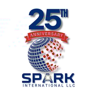 a logo for spark international's 25th anniversary