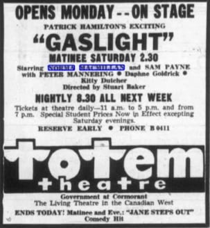 Gaslight newspaper ad