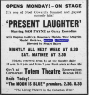 Present Laughter newspaper ad