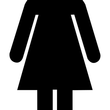 Black stickwoman icon beside testimonials from women