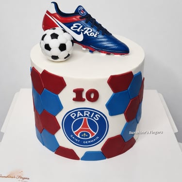 Layer cake , gâteau sur mesure PSG pour un anniversaire à Voiron en Isère