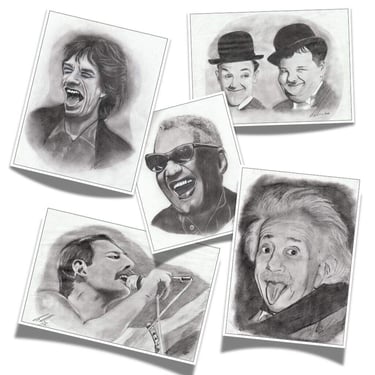 a-selection-of-famous-people-portraits-sketched-in-pencil
