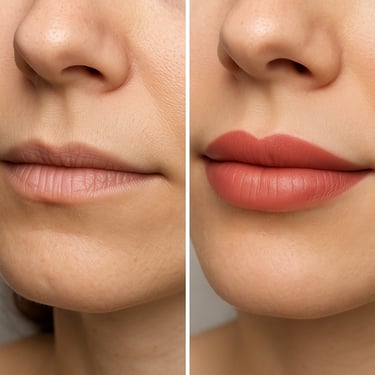 Antes y después micropigmentación de labios