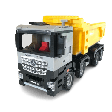 a lego - like truck with a yellow dumpster mercedes benz CorpoRASTI Regalos empresarios