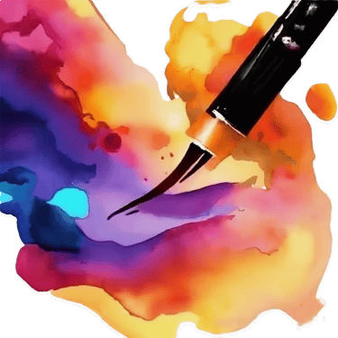 Gen AI watercolor - icon of pen and ink