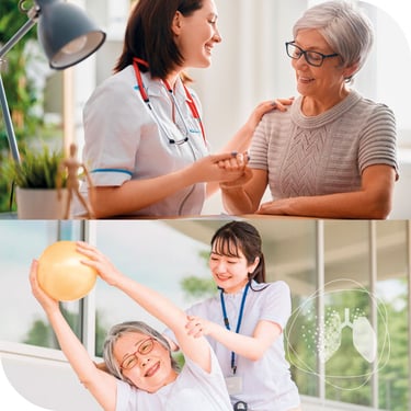 Enfermeras acompañando a pacientes