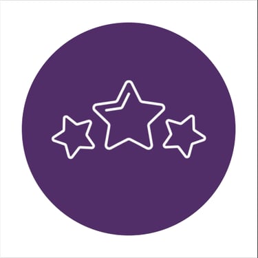 three stars in a circle with three stars on it