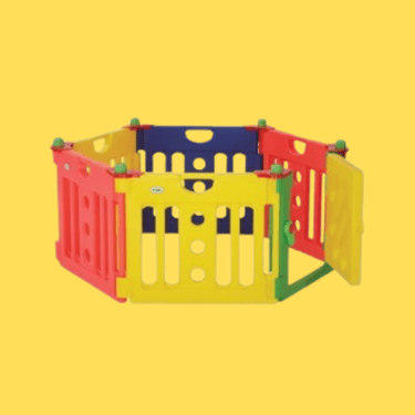 a colorful baby playpenet with a colorful playpen