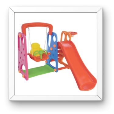 kids slide with swing