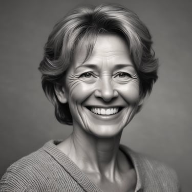 A woman is practicing yoga by the sea, standing with arms raised and eyes closed, conveying a sense of calmness and introspection.