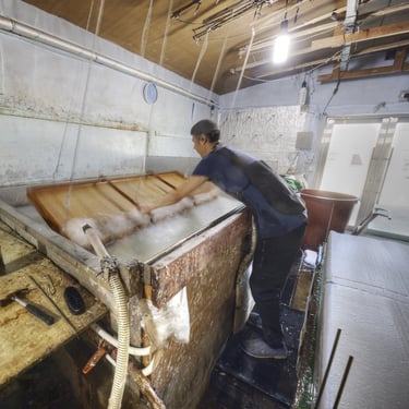 Fabrication du papier traditionnel coréen , le Hanji, Andong
