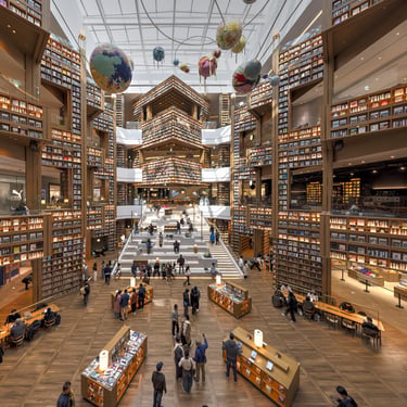 Bibliothèque centre commercial Starfield à Suwon 