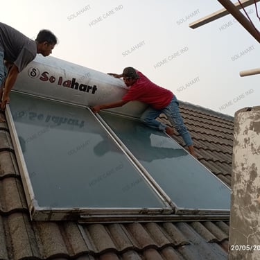Proses bongkar pasang Solahart Solar Water Heater di pondok indahJakarta
