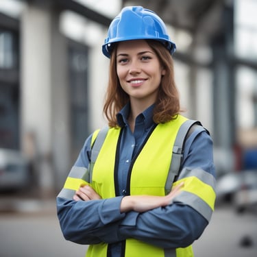 A happy client reviewing plans with a construction consultant.