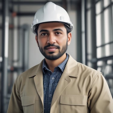 A satisfied customer standing in front of a completed construction project.