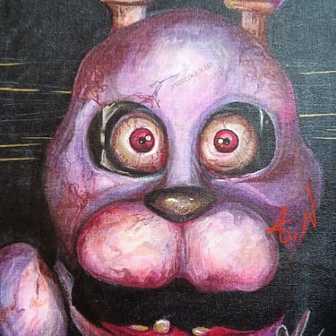 Bonnie Fnaf fan art. Original Mixed media artwork by the artist Angelina Nazarenko. ArtNess