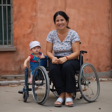 A smiling middle-aged Mexican woman walking outdoors in a sunny park.