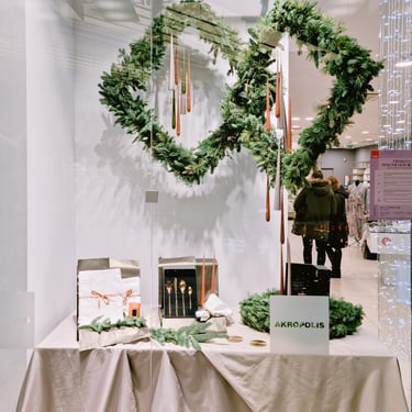 Kalėdinis virtinos dekoras rombas žvakės vainikas dekorai