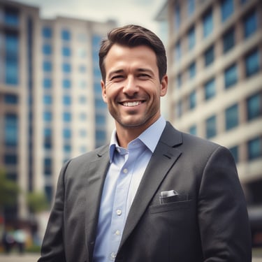 Happy customers enjoying pizza around the food truck on a sunny day.