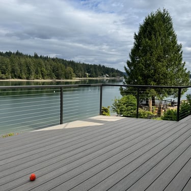 Western ClearView cable railing installed on residential deck