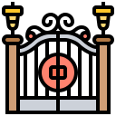 a bed with a bed and a lamp