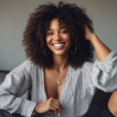 A close-up view of hands receiving a manicure, with a technician wearing blue gloves applying nail care. The nails are polished and well-groomed.