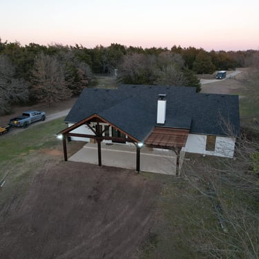 Modern Black Pergola Aerial View