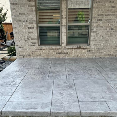 Glossy Stamped Concrete Floor Gray