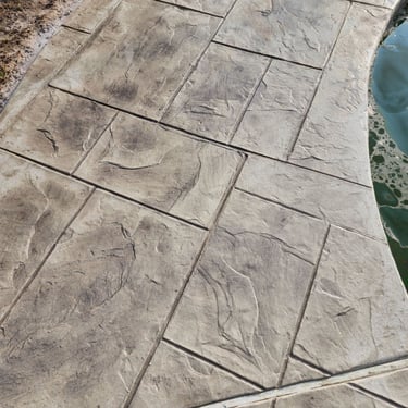 Textured Stamped Concrete Nearby Pool