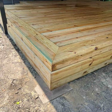 Freshly built wooden deck.