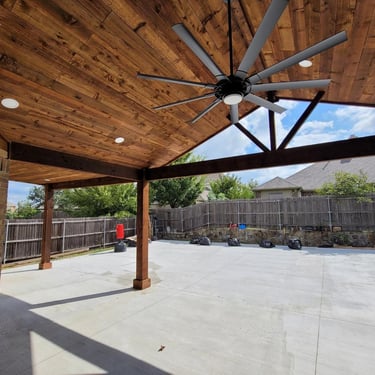 Large Fan Under Patio Ceiling