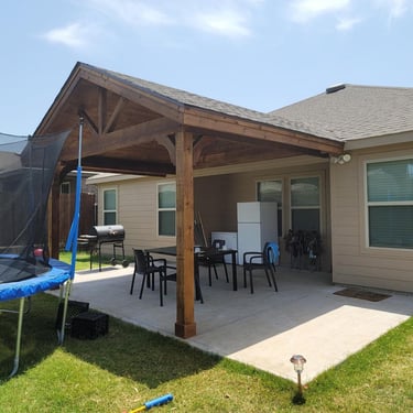 Patio with Trampoline and Chairs