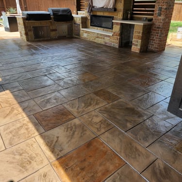 Glossy Stamped Concrete Floor