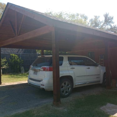 Cedar Carport with Big Beam