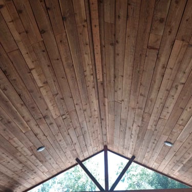 Sloped Cedar Ceiling with Canless Light